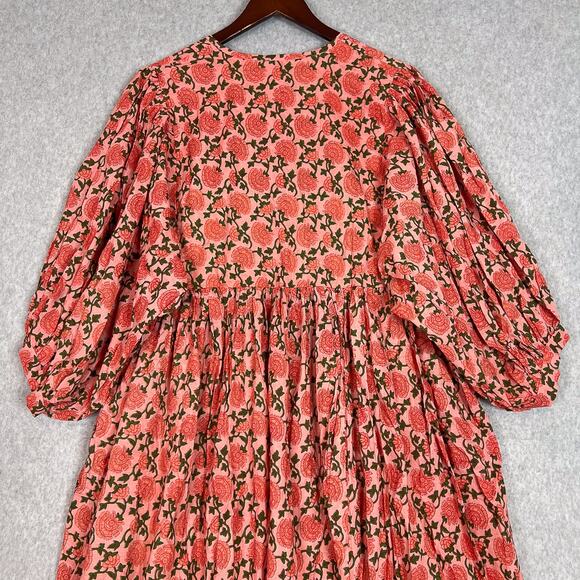 House Of Sundar Saffron Sun Maya Half Sleeve Midi Dress Size XL - Picture 9 of 11